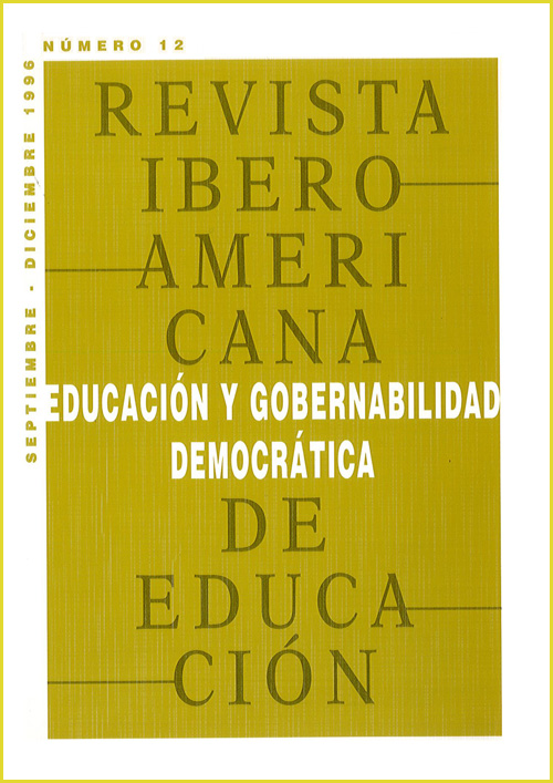 					Visualizar v. 12 (1996): Educación y Gobernabilidad Democrática
				